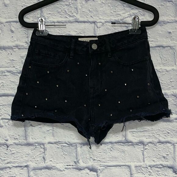 PacSun | High Rise Pyramid Black Denim Shorts - Picture 2 of 11